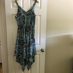 H & M Handkerchief hemline paisley dress Size 14